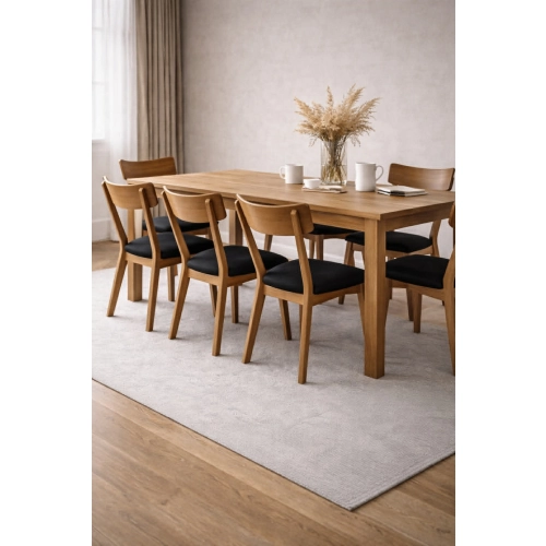 PRODUCENT Krzesło Dębowe KR-202 Tkanina Kolor Szary Ciemny / Grafitowy